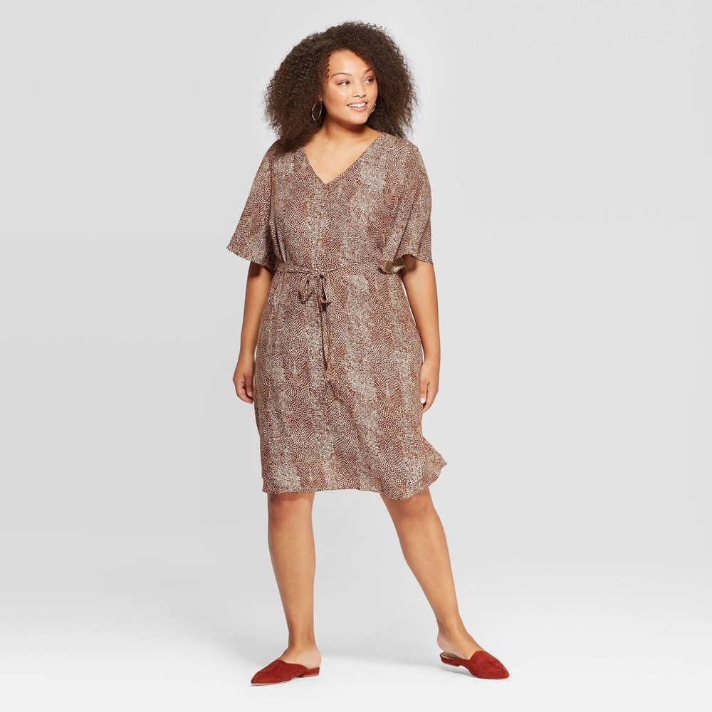 A New Day Animal Print Tie-Waist Dress